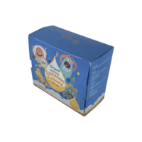 Boîte en carton pliable biodégradable personnalisée avec bordure dorée pailletée en relief pour l'emballage de compléments alimentaires pour enfants