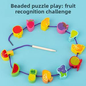 Nuovi Giocattoli Educativi in Legno per Bambini, Blocchi di Costruzione con Perline Alfanumeriche e Frutta, 100 Pezzi in Scatola Colorata, Interattivi e Cognitivi - Product Image 5