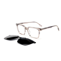 Lunettes de soleil polarisées magnétiques à clipser, style vintage de luxe, en acétate, avec logo personnalisé, monture carrée unisexe, vision nocturne, protection UV