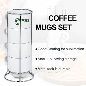 Miễn phí vận chuyển 4oz Ly sứ trắng trơn in chuyển nhiệt số lượng lớn, có thể xếp chồng, dùng để in ly cà phê, trà - Product Image 6