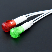 10MM trou de montage boîtier en plastique lampe à LED 220V M10 indicateur lumineux d'alimentation avec ligne de borne de câble