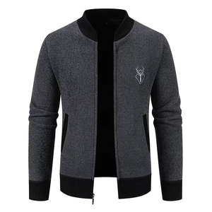 <span class=keywords><strong>Pull</strong></span> personnalisé 2026 en velours épais, style décontracté pour <span class=keywords><strong>homme</strong></span>, fermeture éclair intégrale, style coréen, cardigan en tricot, <span class=keywords><strong>pull</strong></span> <span class=keywords><strong>chaud</strong></span> - Product Image 3
