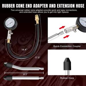 ชุดทดสอบแรงบีบอัด8ชิ้นชุดทดสอบมาตรวัดแรงดันกระบอกสูบเครื่องยนต์ - Product Image 6