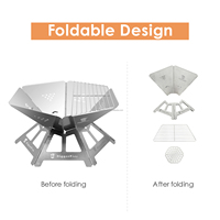 Barbecue moderne en acier inoxydable pour le camping en plein air, foyer à bois pliable, barbecue portable