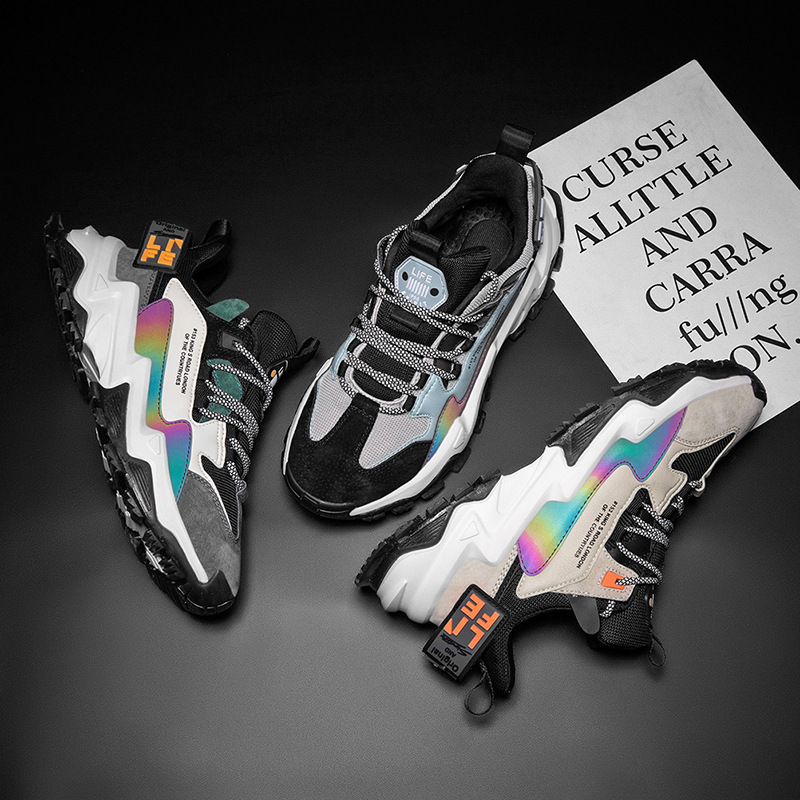 XRH Wholesale Mesh Male Sport Casual Shoes Custom Logo Luminous Fashion Breathable Sneakers For Men Sport Walking Style Shoes