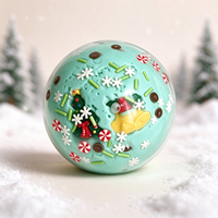 Balle Squishy Faite Main Mochicore de Noël 6cm en TPR Souple Anti-Stress Jouet Sensoriel Père Noël Bonhomme de Neige Homme en Pain d'Épices Cadeau de Fête de Noël