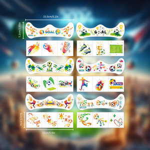 Adesivi Temporanei per il Viso per la Coppa del Mondo 2026 Canada-USA-Messico, <span class=keywords><strong>Tatuaggi</strong></span> di Calcio per Bambini - Product Image 5