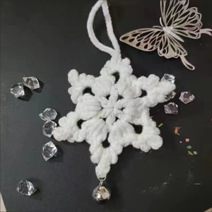 Woven Snowflake Pendant Small Christmas Tree <b>Decoration</b> Keychain Charm Yarn Material High Quality <b>Winter</b> Ornament - Product Image 1
