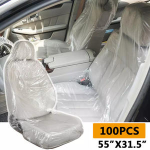 Funda de plástico desechable para <span class=keywords><strong>asiento</strong></span> de <span class=keywords><strong>coche</strong></span>, <span class=keywords><strong>Protector</strong></span> Universal para <span class=keywords><strong>silla</strong></span>, accesorios interiores para coches, 100 Uds. - Product Image 2