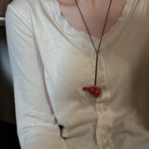 S925 argent Sterling rétro Simple à la mode cinabre gourde chandail chaîne nouvel an Style pendentif collier tendance nationale - Product Image 3