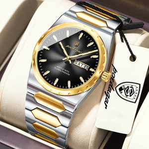 Montre à quartz pour homme Poedagar 847, bracelet en acier inoxydable, étanche, aiguilles lumineuses, affichage de la date et du jour, montre-bracelet pour affaires, vente en gros - Product Image 4