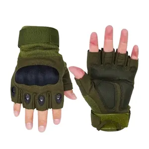 Tactical Breathable Half Finger PU Leather Gloves Motorcycle Cycling Riding Gloves