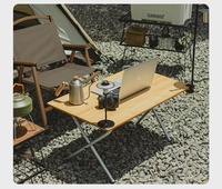 Table pliante en bambou pour patio, table de repas d'extérieur, mobilier de jardin, table légère pour le camping