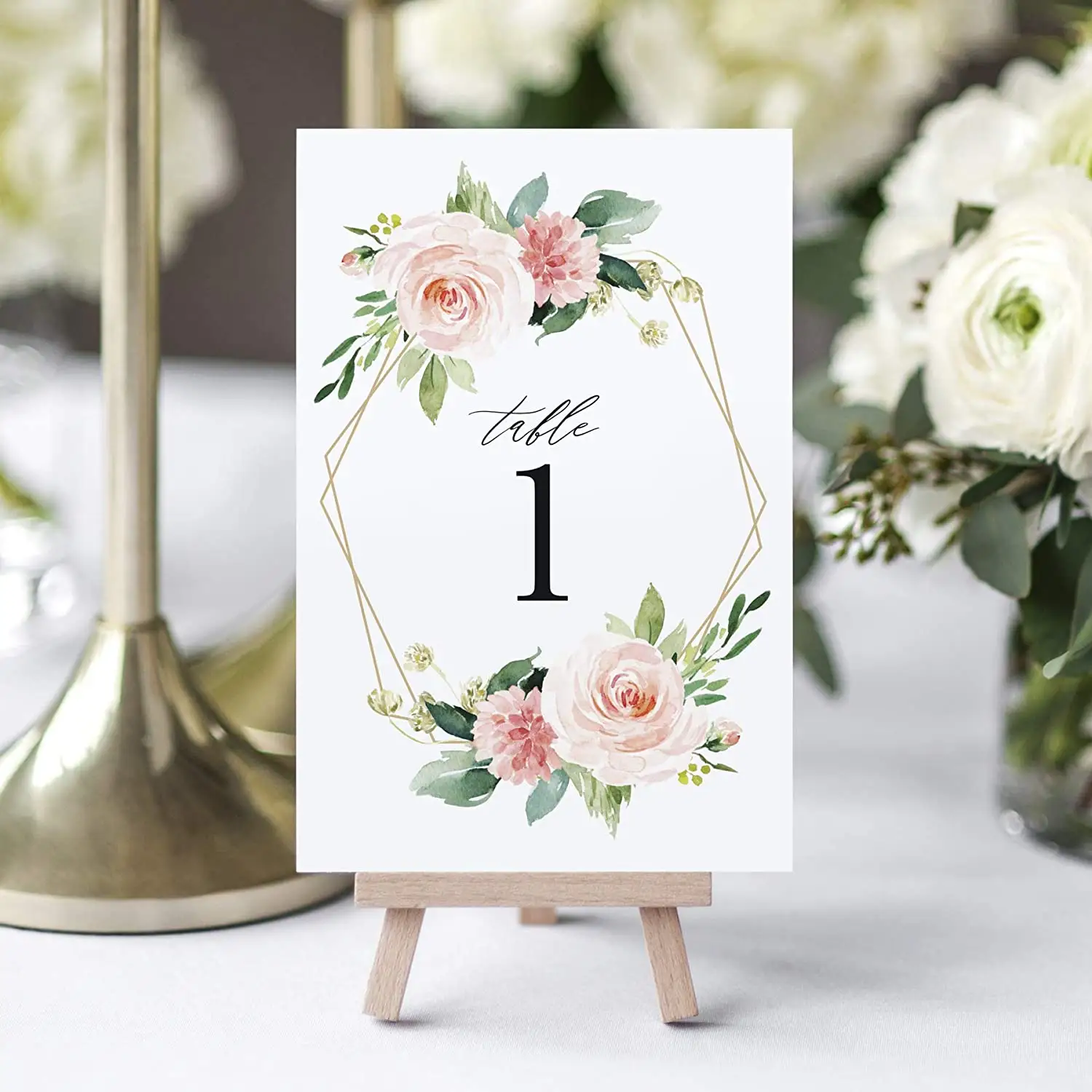 1-25 Tisch nummer Doppelseitige Schilder für Hochzeits empfang Kalligraphie Gedrucktes nummeriertes Kartenset