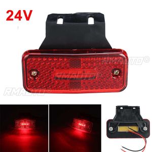 4Pcs Trailer Clearance Lights Truck Side Marker LED Light Tractor Lorry Tail Lamp With <b>Bracket</b> Red Amber <b>White</b> 24V Lighting - Product Image 4