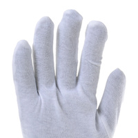 Guantes de control de calidad de algodón 100%, venta al por mayor de fábrica, guantes de trabajo antideslizantes baratos, guantes blancos para el trabajo