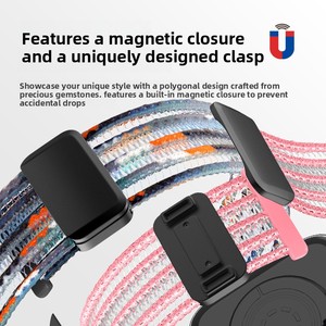 Bracelet magnétique en nylon <span class=keywords><strong>pour</strong></span> <span class=keywords><strong>Watch</strong></span> S9/S8/S7/S6 avec breloque, design respirant en ligne de pêche - Product Image 3