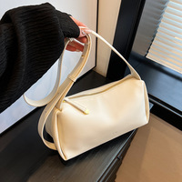 Sac à bandoulière simple rétro en cuir PU pour femme, léger, réglable, avec fermeture éclair