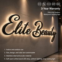 Enseigne LED 3D personnalisable pour entreprise, logo métallique rétroéclairé pour réception, enseigne de devanture pour hôpital ou magasin