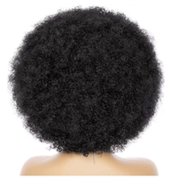 Perruque Afro Européenne et Américaine Transfrontalière en Fibre Haute Température Respirante Transparente, Longue et Lisse, Petites Boucles Africaines Volumineuses