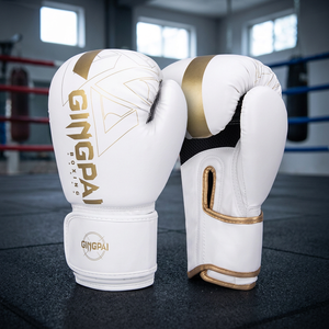 Vente directe d'usine, gants de boxe imperméables en PVC, gants de MMA, design à doigts entiers, fermeture à boucle, poids 12 oz, logo personnalisé - Product Image 2
