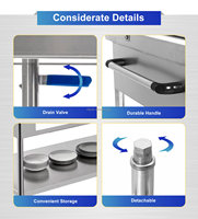 Grande table chauffante électrique portable en acier inoxydable pour usage commercial, économie d'énergie, capacité de 50 plateaux/heure, 50-70°C, argent