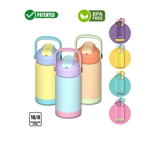 Nouvelle Arrivée Bouteille d'eau isotherme en acier inoxydable pour bébés et enfants, avec paille, pour l'école, garde au chaud et au froid - Product Image 1