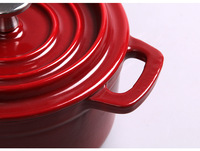 Casserole en fonte émaillée antiadhésive multi-tailles pour cuisine, pot rond pour ragoût et soupe, cocotte hollandaise
