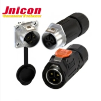 Connecteur Jnicon 2 3 4 broches IP67, connecteur d'alimentation industriel étanche, prise et fiche Powercon ronde 5A