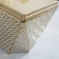 Atch — accessoires de salle de bain diamant doré, ensemble d'une pièce japonais en céramique pour décoration de toilette