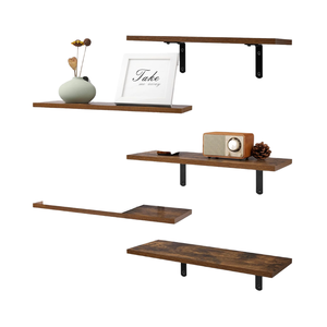 Cadre mural en <span class=keywords><strong>bois</strong></span> personnalisable de 5 pièces Support en <span class=keywords><strong>métal</strong></span> <span class=keywords><strong>Étagère</strong></span> flottante unique pour chambre à coucher, salon, <span class=keywords><strong>garage</strong></span>, armoire murale - Product Image 4