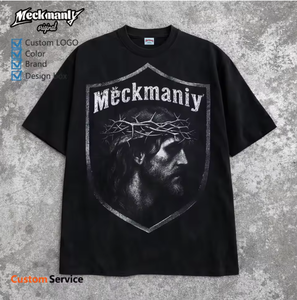 T-shirt à manches courtes rouge pour homme Meckmanly avec impression photo, col rond, coupe classique, jersey de coton, style décontracté - Product Image 2