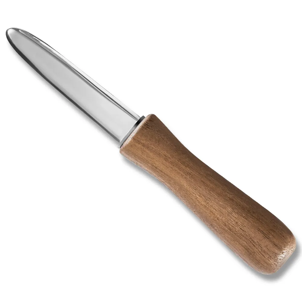 Xingye Hot Selling Razor Sharp Mirror Polish Blade Durable Wood Handle Open Oystrea Oysters Clam Shell Knife Opener