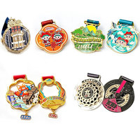 Médailles sportives personnalisées en métal émaillé plaqué or, souvenirs de compétition pour les vainqueurs, cadeaux pour les événements sportifs scolaires et corporatifs