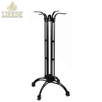 Base de table haute en aluminium moulé, style occidental classique, finition noire mate, revêtement en poudre