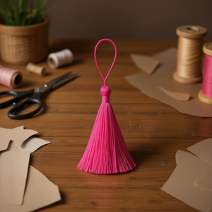 พู่สีชมพูขนาดประมาณ 8 ซม. จำนวน 6 ชิ้น ยี่ห้อ ILAN Flecus สำหรับงานประดิษฐ์และตกแต่ง - Product Image 3