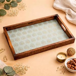 Plateau de service rectangulaire en bois, robuste et durable, pour cuisine, restaurant et hôtel, disponible à la vente, provenant d'un fournisseur indien. - Product Image 1