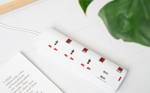 3 broches rallonge prise électrique <span class=keywords><strong>usb</strong></span> <span class=keywords><strong>chargeur</strong></span> port <span class=keywords><strong>multiprise</strong></span> - Product Image 3