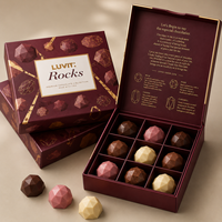 Boîtes à fentes de luxe avec logo personnalisé, dorure à chaud, pour chocolats, conformes aux normes alimentaires, vente en gros directe usine, boîte en papier avec couvercle et base