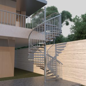 Escalera de Caracol Metálica Prefabricada, Circular, para Exteriores, de Acero Inoxidable, Resistente a la Intemperie, Diseño Moderno, Primera Calidad - Product Image 1