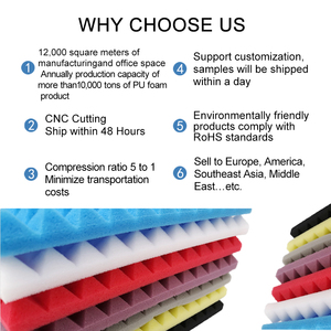 Yuan Yuan panneaux acoustiques en mousse C2-14 dos adhésif ignifuge écologique 80% réduction du bruit pour les studios d'hôtel traditionnels - Product Image 5