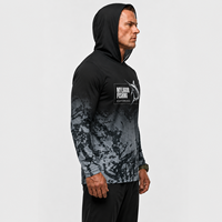 Camisetas de Protección Solar con Capucha y Manga Larga con Sublimación de Color Degradado UPF 50, Protección Solar de Manga Larga para Pesca al Aire Libre de Alta Gama