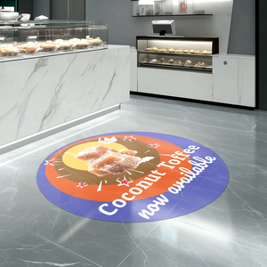 Advertising Self Adhesive Antiskid Floor Sticker Custom Shape PVC Logo Antislip Waterproof Digital Printed Durable Floor
