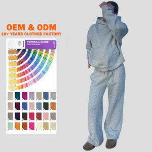 Conjunto Deportivo de Otoño para Mujer, Ropa Deportiva Informal, Sudadera de 2 Piezas, Conjunto de Sudadera Holgada con Capucha y Pantalones para Mujer - Product Image 1