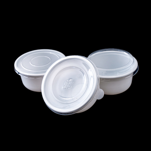 Trong suốt cấp thực phẩm dùng một lần bát tròn nhựa nóng súp PP bữa ăn chuẩn bị <span class=keywords><strong>container</strong></span> với nắp tấm & bát loại - Product Image 3