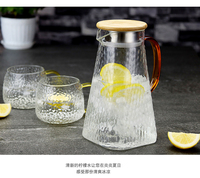 Faible Quantité Minimale De Commande Nordique Personnalisé Marteau motif Pichet En Verre Ensemble 1500ml En Verre Espagnol Style Porron Cruche À Vin