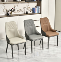 Chaise italienne légère et luxueuse en cuir avec dossier confortable pour restaurant et hôtel chaise de salle à manger moderne pour table à manger