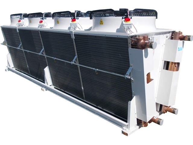 V-Type Dry Air Cooler with Axial Fans Sanyo Screw Compressor for Data Center Immersion Cooling & Server Rooms Energy Saving