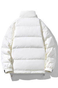 Chaqueta de Plumón Personalizada para Hombre con Cuello Alto - Chaqueta Acolchada Moderna, Gruesa y Cálida con Cierre de Botones de Color Sólido - Product Image 2