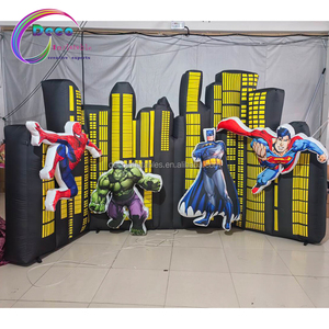 Garçon fête d'anniversaire décoration personnalisé gonflable panneau d'affichage gonflable hauts bâtiments dessin animé <span class=keywords><strong>fond</strong></span> - Product Image 2